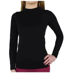 Gymhero, Damen, Sportshirt, Langarm-Nahtloses T-Shirt (S), Schwarz