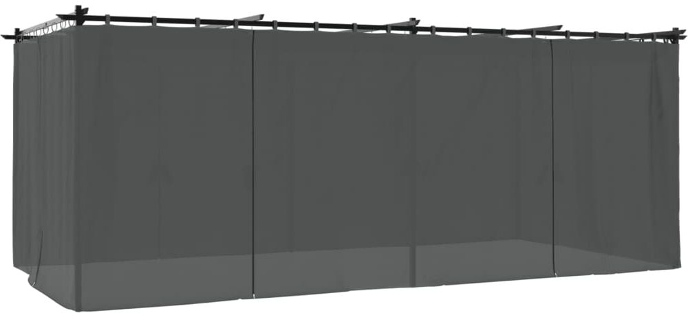 vidaXL Tonnelle avec rideaux anthracite 6x3 m acier