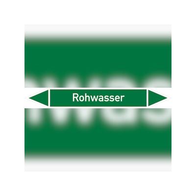Rohrleitungskennzeichen Rohwasser - 187x26 mm Folie selbstklebend