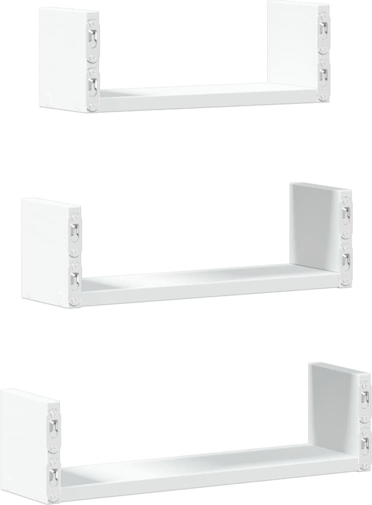 vidaXL Étagères murales 3 pcs blanc bois d'ingénierie