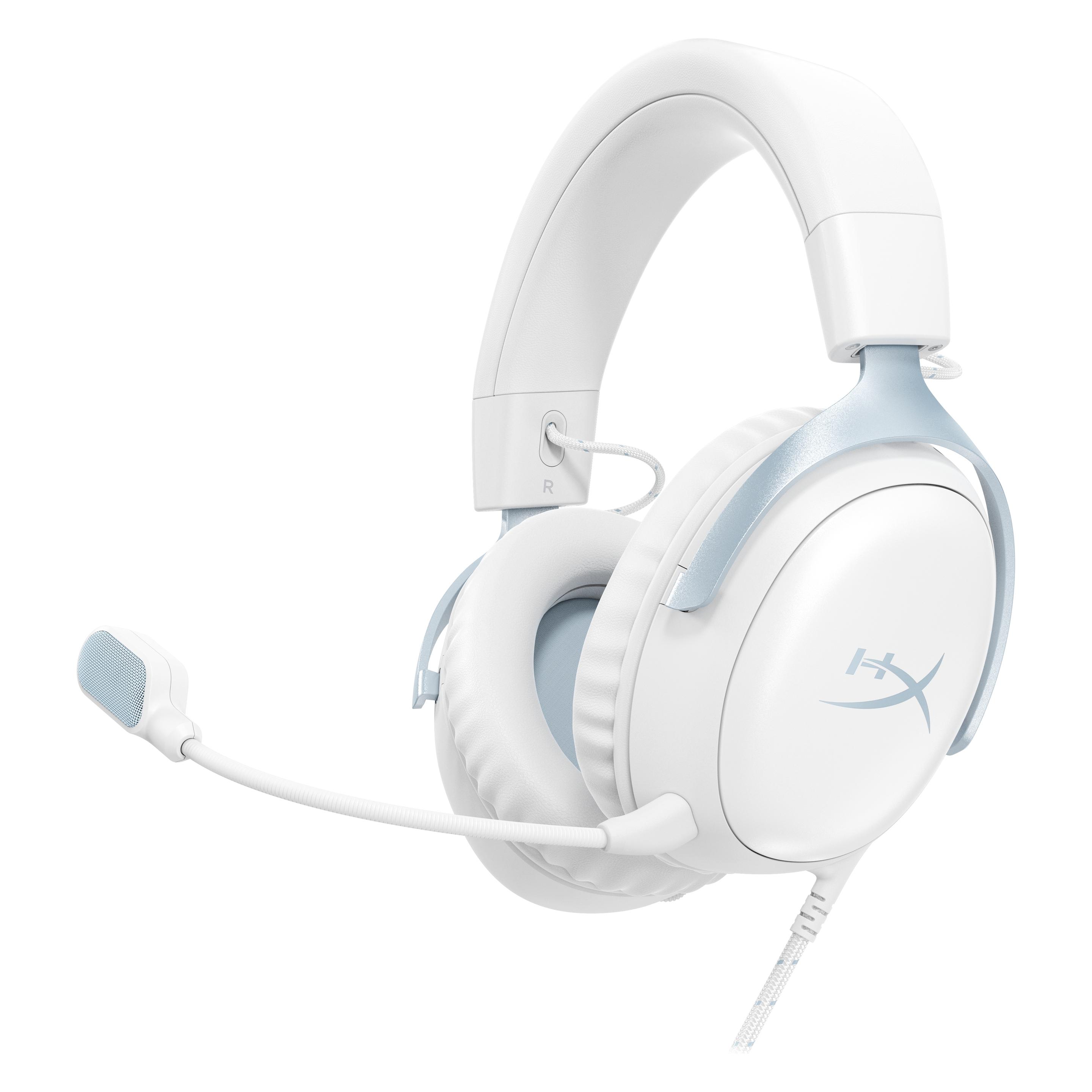 HyperX Cloud III - Gaming Headset (White/Blue) (Kabelgebunden, Kabellos) (DF7F1AA)