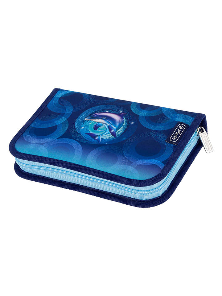 Herlitz Schüleretui mit Ausstattung ''Dolphin Ride'' in Blau/ Hellblau - onesize