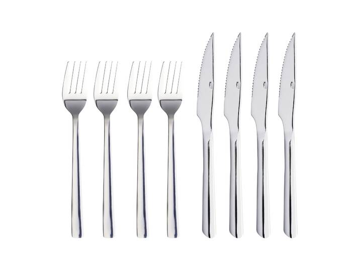 Aida Couverts à steak Raw 8 Pièces Acier inoxydable poli brillant