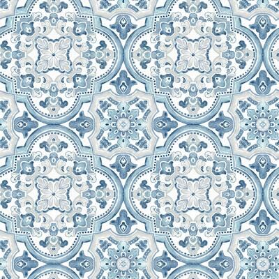 Chesapeake Concord Blue Medallion Wallpaper