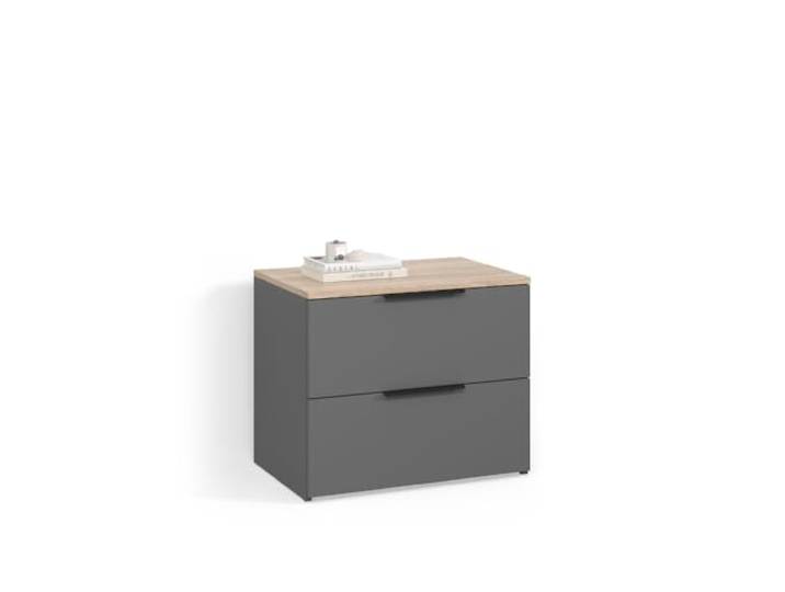 Livinity Kommode Piave , Anthrazit 60 x 50 cm mit 2 Schubladen