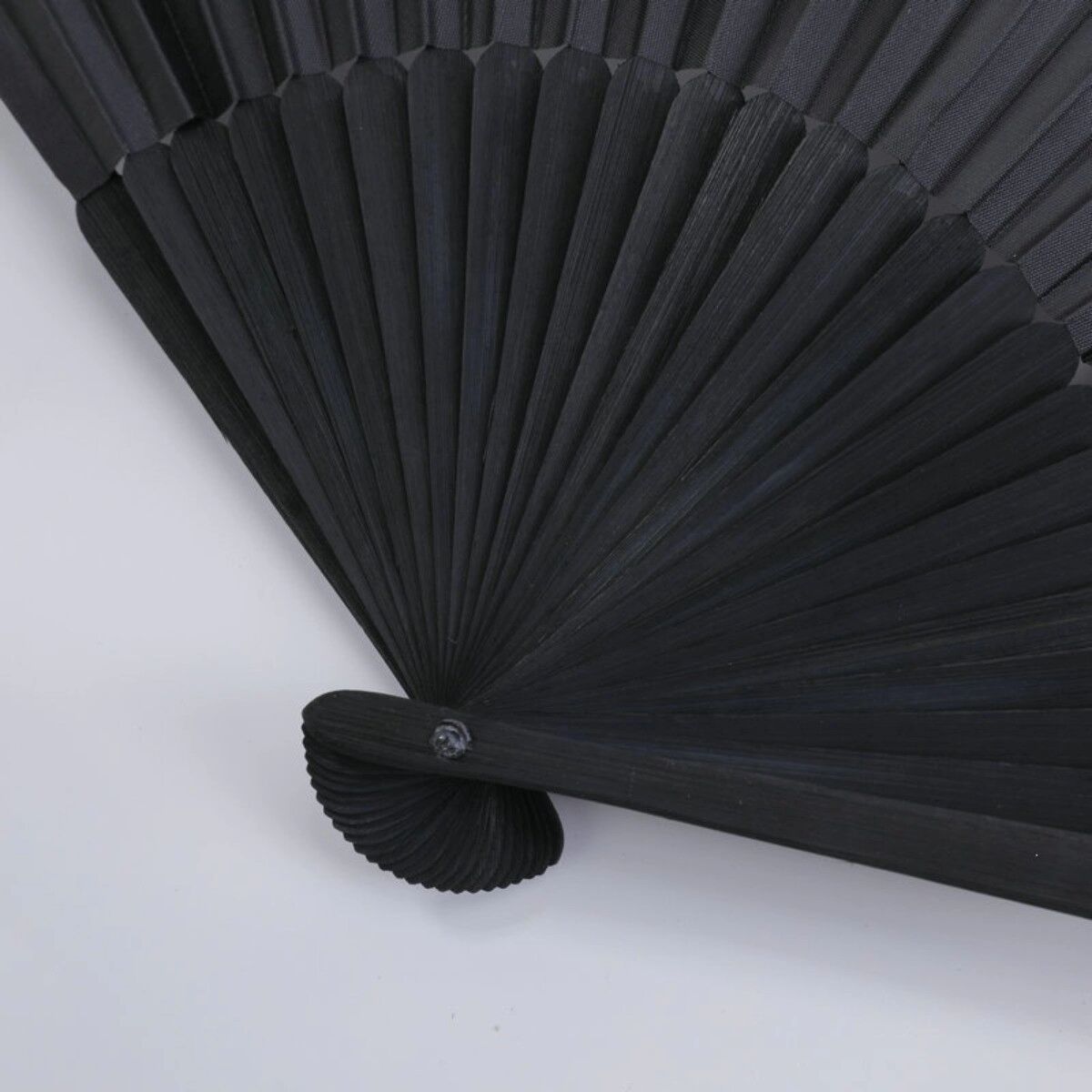 INF 23cm 7 inch Europäisch-amerikanischer zusammenklappbarer Handfächer (2er-Pack) — Holzrahmen, Polyester-Baumwolle, Schwarz