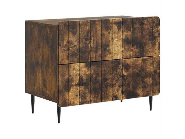Heofavd Nachttisch Geräucherte Eiche 62x34,5x49,5 cm mit 2 Schubladen