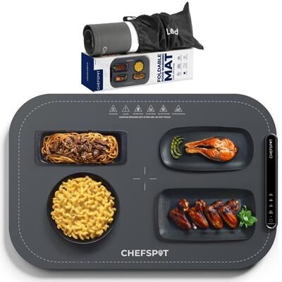 CHEFSPOT Foldable Silicone Electric Food Warming Mat With Carry Bag