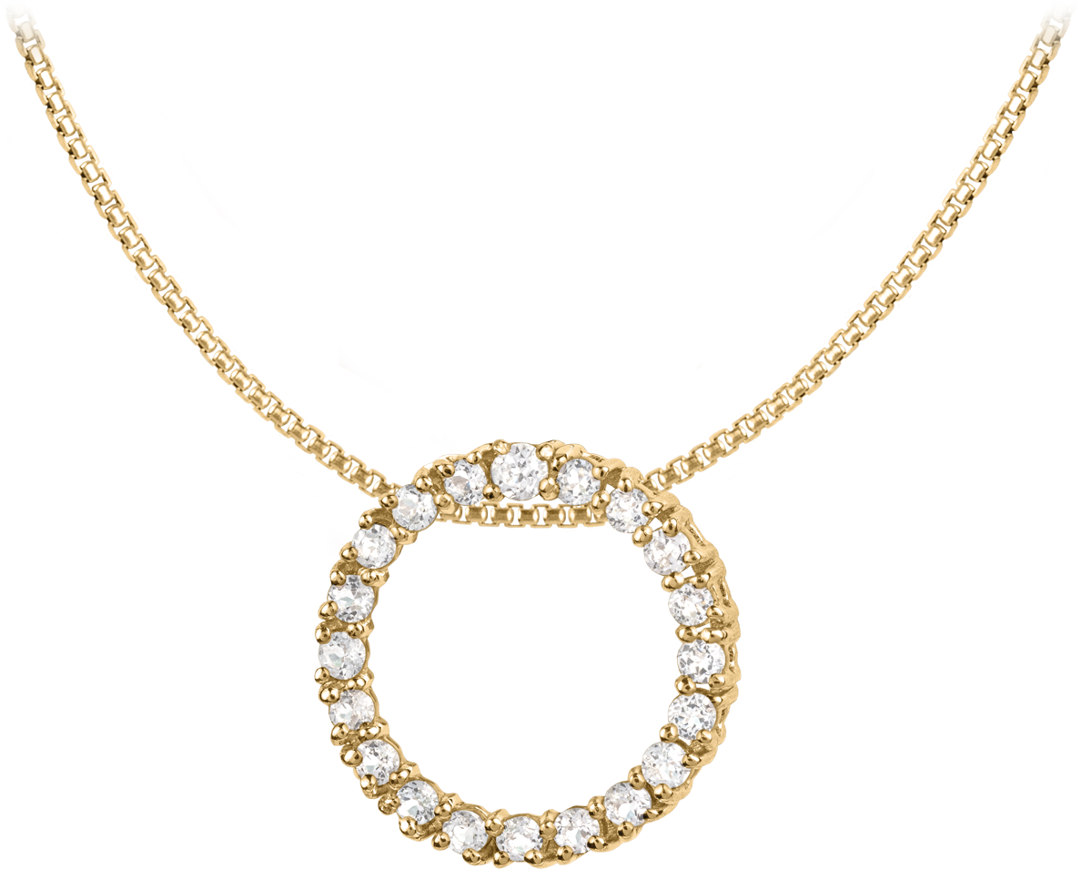 Jacques Lemans Kette Sterlingsilber vergoldet mit Zirkonia