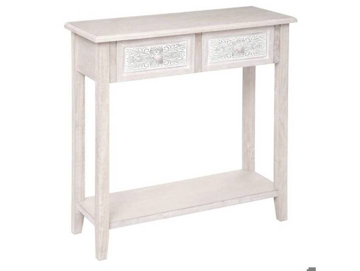 Console  Hina  avec étagère bois blanchi L80cm - Atmosphera Créateur d'intérieur