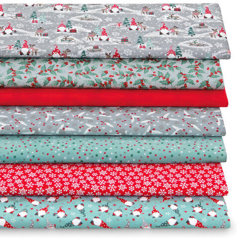 Patchwork- und Quiltpaket "Wichtel & Reh", rot-color