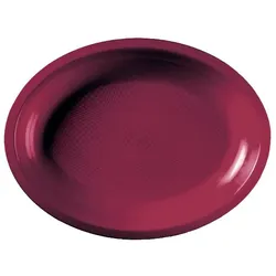 MONOUSO - Wiederverwendbare Tablett PP Robuste Oval "Round" Bordeauxrot 31,5x22cm (25 Stück)