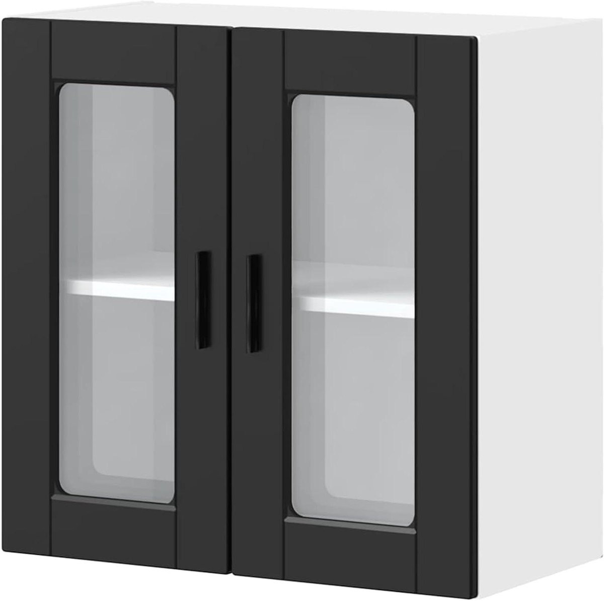Keukenkast met glazen deur en wandmontage voor extra opbergruimte