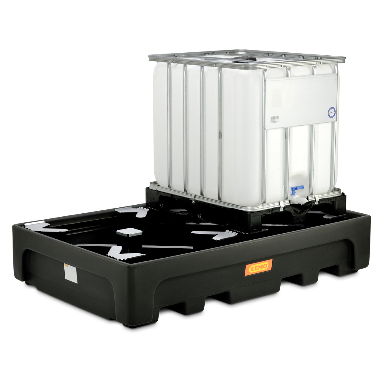 CEMO IBC PE-Auffangwanne für 2x IBC Container PE-Stützkreuz 10940