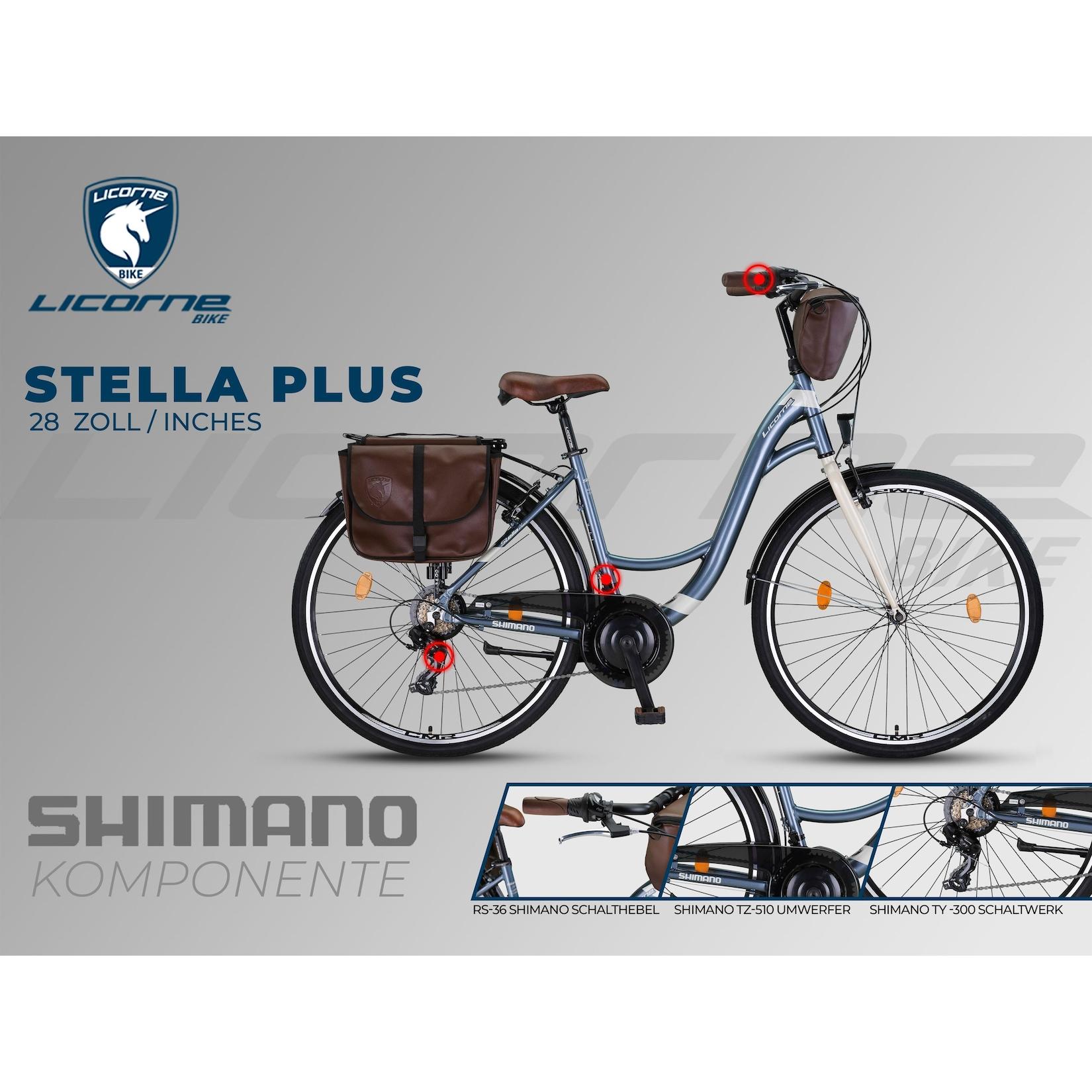 Licorne Bike Stella Plus Premium City Bike in Zoll Aluminium Fahrrad für Mädchen, Jungen, Herren und Damen - 21 Gang-Schaltung - Hollandfahrrad Größe:26 Zoll;Farbe:Gold