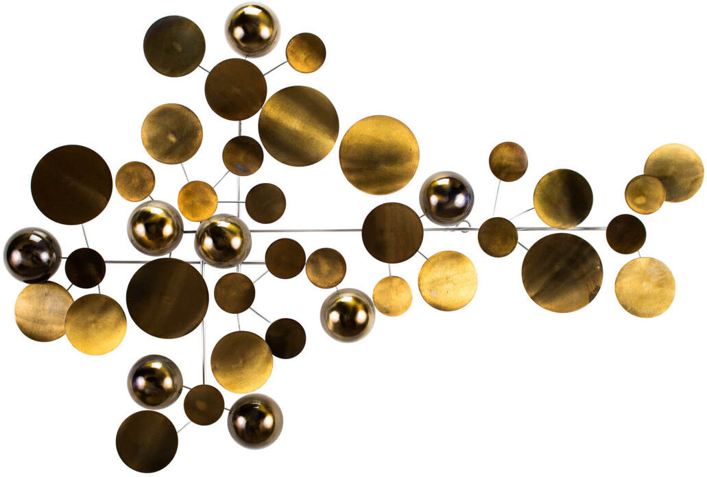 Canora Grey Handmade Glam Abstract Wall Decor on Metal Brown;Gold 61cm H X 90cm W