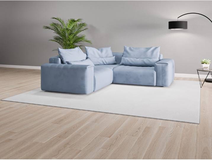 Ecksofa Denver Nr. 2 - Blau (Jeansblau) - Vintage Velours