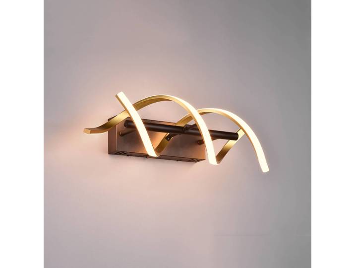 Trio Lighting Wandlampe Sequence, dimmbar, messing / gold, für Wohn- / Esszimmer, Aluminium, Modern, LED Wandleuchte, Wandlampe Innen