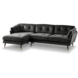BOOOM Ecksofa Japan Stoff Grau Anthrazit