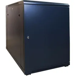 Dsit 15 HE, kleiner Serverschrank, mit Glastür (BxTxH) 600 x 1000 x 860 mm (15 HE, 19 Zoll Rack), Serverschrank, Schwarz