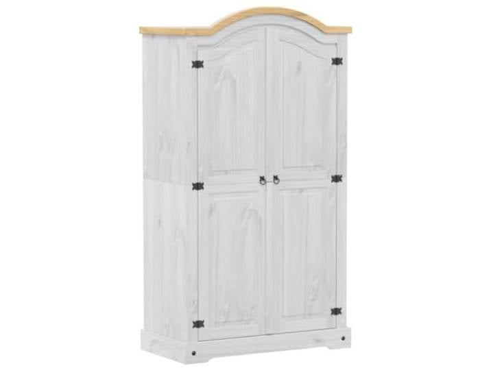 vidaXL Kleiderschrank Corona Weiß 102x52x186 cm Massivholz Kiefer