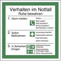 LimarLite Sicherheitsaushang »Verhalten im Notfall« 20 x 20 cm Folie (0,4 mm), 20x20 cm