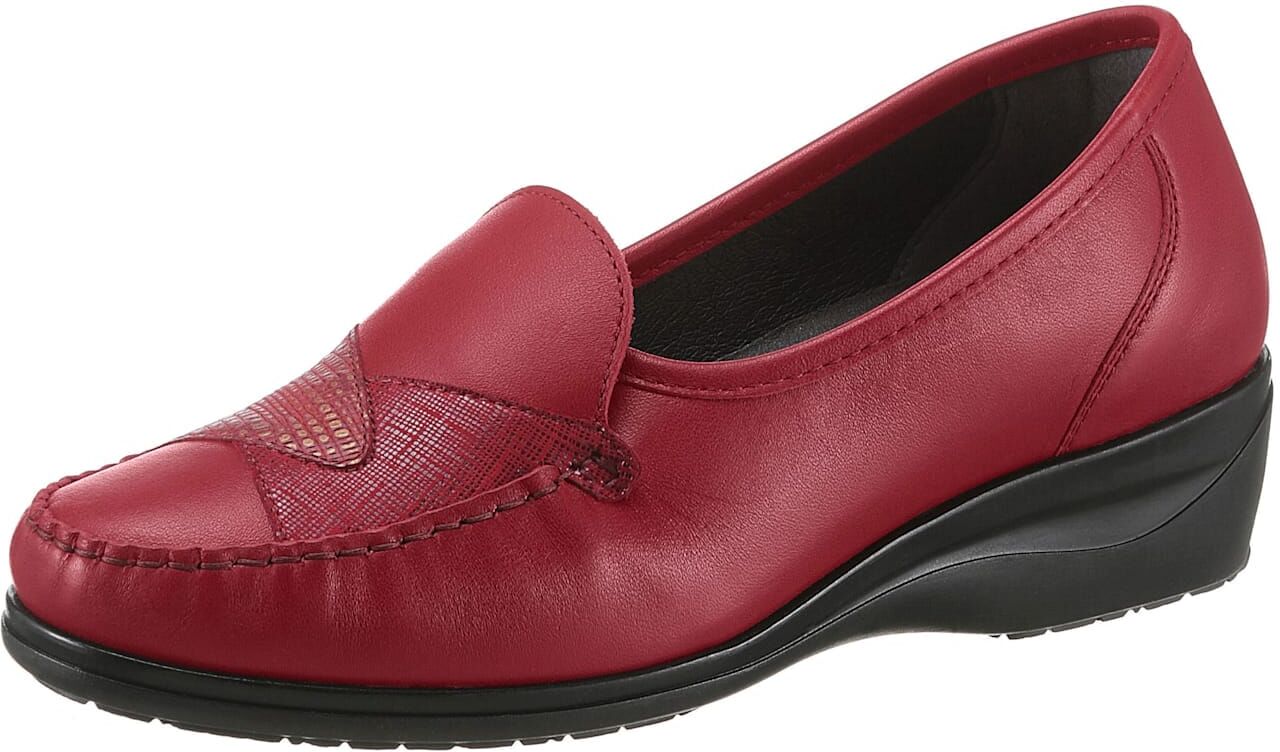 Mokassin CLASSIC, Damen, Gr. 37, rot (bordeaux), Glattleder, Basic, Schuhe Mokassin bordeaux 37