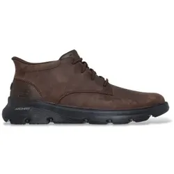Skechers für Herren. 205514 Slip-Ins Relaxed Fit: Arch Fit Garza - Ridley Stiefeletten braun (41), Leder, Wohnung, Schnürsenkel, Lässig