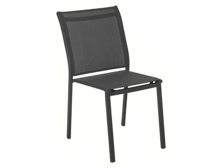 Chaise de jardin empilable  Essentia  anthracite & graphite aluminium traité époxy - Hespéride
