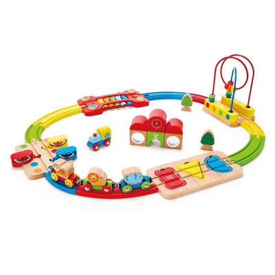 Spielzeug-Eisenbahn HAPE "Regenbogen-Puzzle Eisenbahnset", bunt, Spielzeugfahrzeuge, KinderB:56cm H:20cm, Holz, aus Holz, B:56cm H:20cm