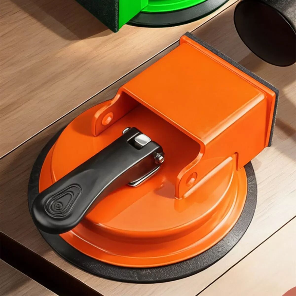 INF Extracteur à Ventouse pour Sol – Ventouse ABS 120mm 50kg, Réparation de Sol Sans Trace, Levier Une-Touche Orange
