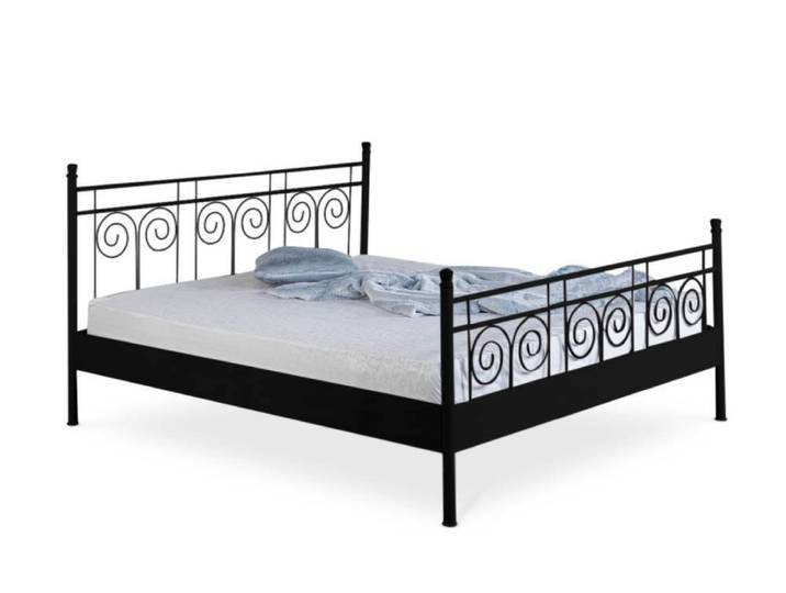 BedBox Metallbett Sara mit einem aufwendig gestaltetem Kopfteil und Fußteil, stabil und langlebig