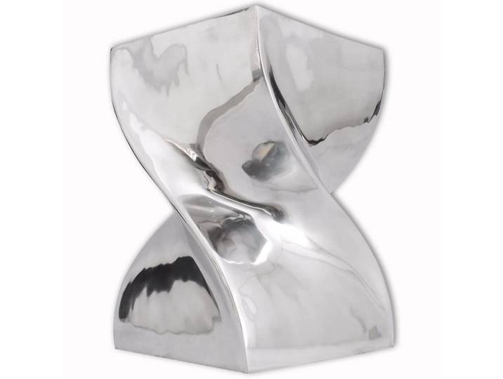 vidaXL Beistelltisch Hocker/Beistelltisch Verdrehte Form Silbern Aluminium (1-St)