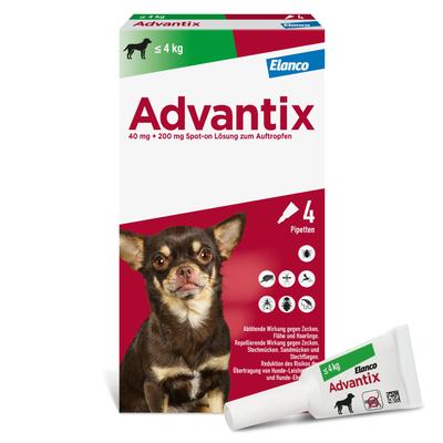 Advantix Spot-on Lsg.z.Auftr.a.d.H.f.Hund bis 4 kg St Lösung