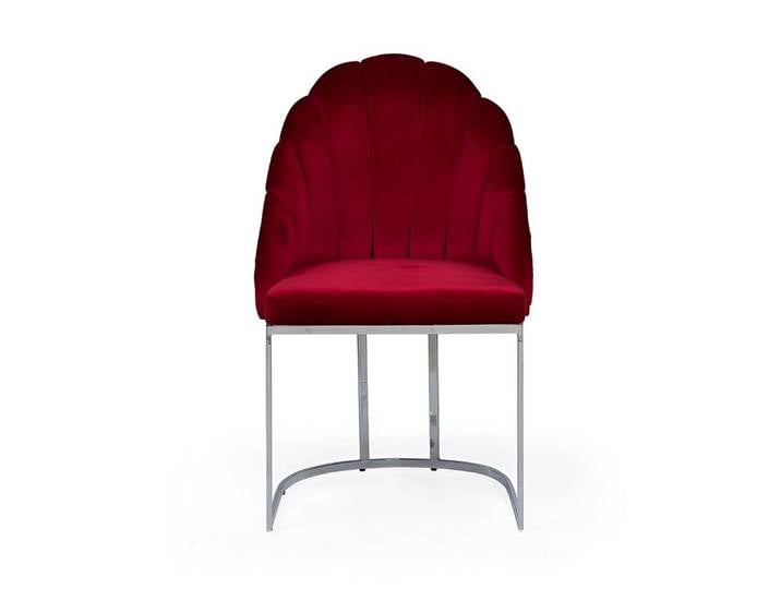 JVmoebel Polsterstuhl Luxuriöser roter Sessel mit Metallgestell für modernes Esszimmer (1 St), Made in Europa