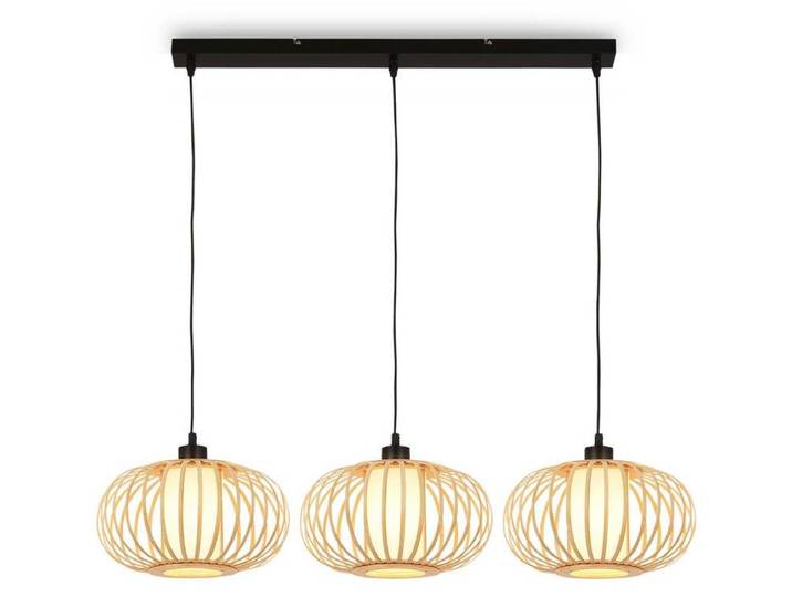 Pendant lamp, bamboo nature, excl. 3xE27/max.10W