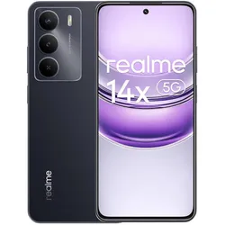 realme 14x (128 GB, Carbon Black, 6.67", Hybrid Dual SIM, 5G), Smartphone, Schwarz