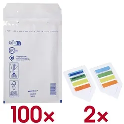 aroFol Luftpolster-Versandtaschen »classic Gr. 4« 100 Stück inkl. 2x Haftstreifen »Lese weiß, 20x27.5 cm