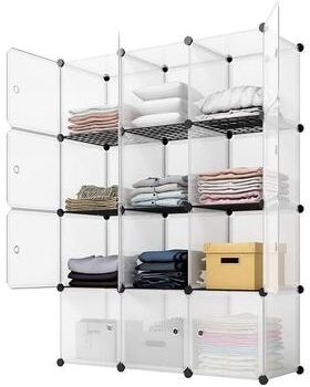 fastbuy DIY Metal/ PP Modular 4-tier Cube Storage Organizer Shelf