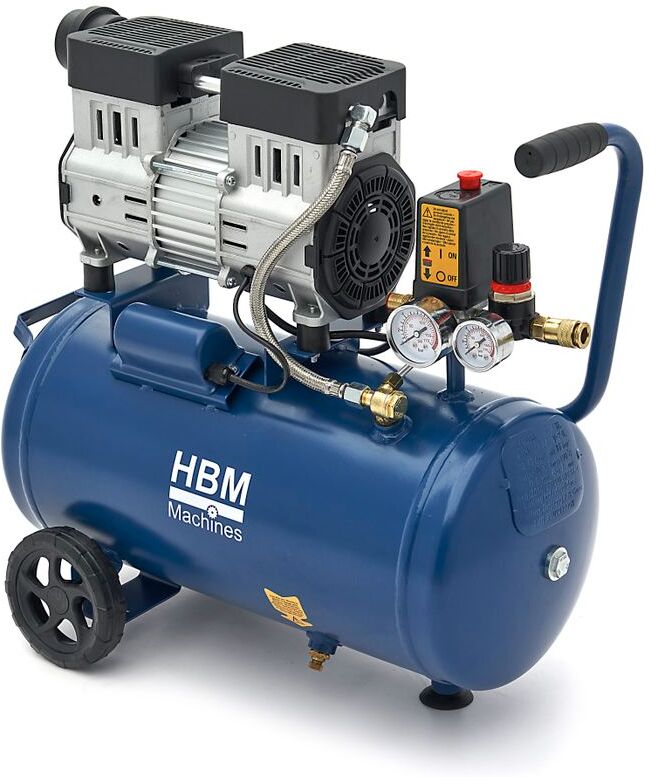 HBM compresseur sans huile silencieux, 24 litres, 8 bar, 1 CV