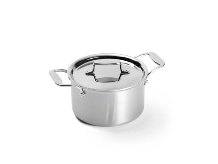 All-Clad D5 Suppentopf, 5-lagig, gebürsteter Edelstahl, 4 Liter, Induktion, Backofen, Grill, sicher, 600 F Töpfe und Pfannen, Kochgeschirr, Silber