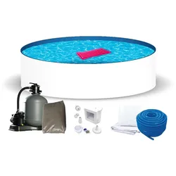 1.50m / 0.60mm / 6.00m Stahlwandpool Komplettset Rund