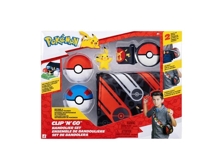 POKEMON Set Bandoulière - PIKACHU avec une Super Ball et une nest Ball