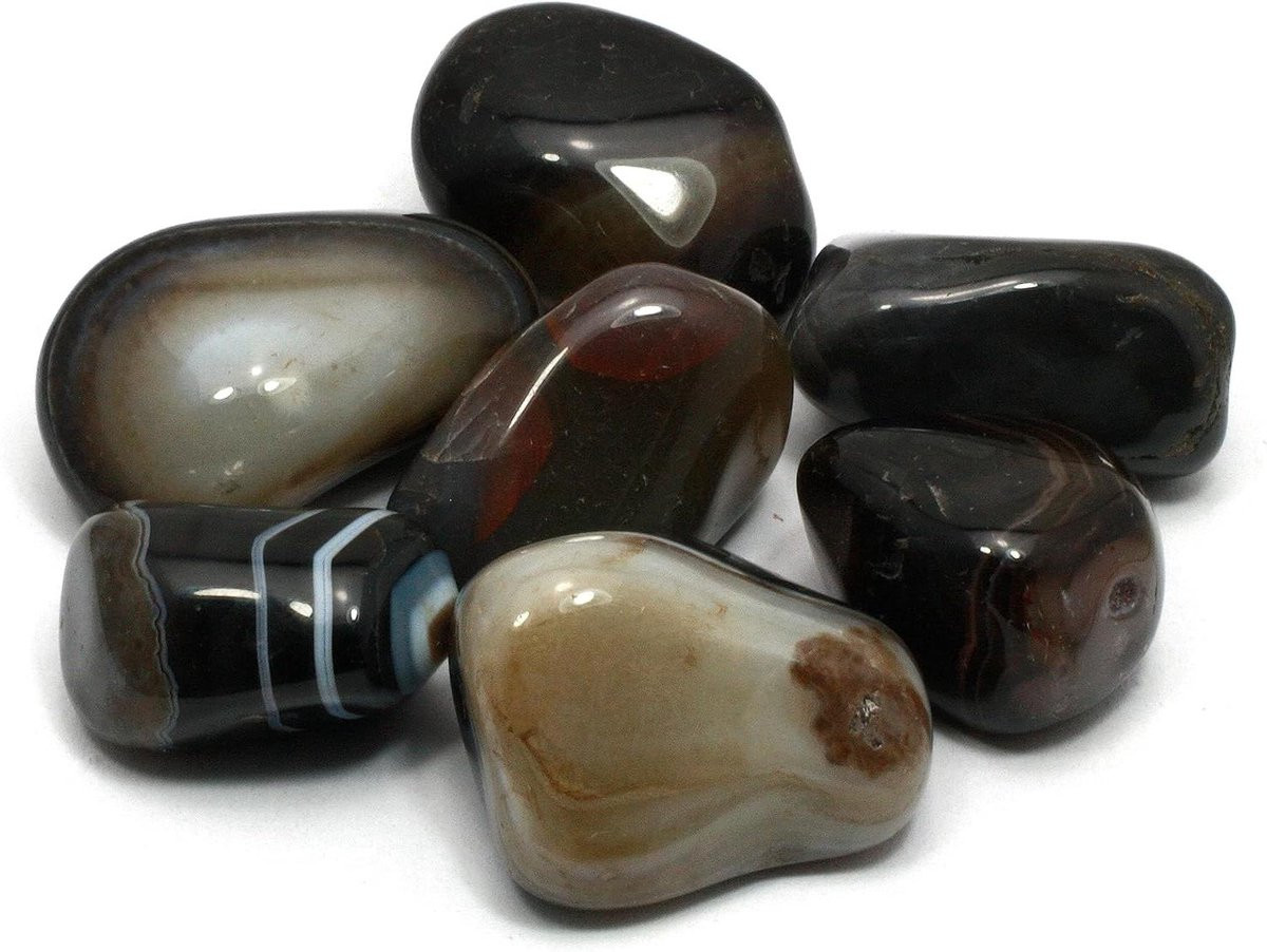 Gepolijste Onyx Steen Zwart - Edelsteen voor Sieraden Maken - 25-30 mm