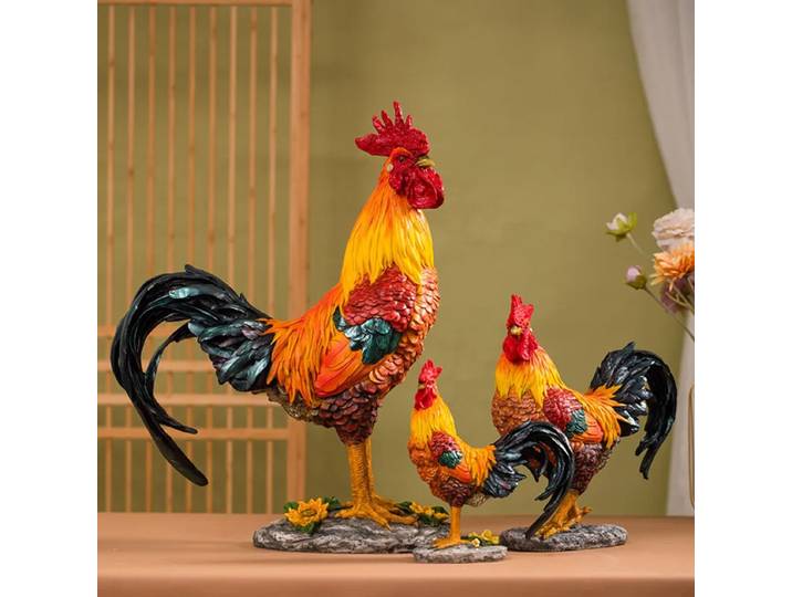 Coq simulé pour la décoration de la maison, ornement de poule de foyer de style chinois, salon, artisanat de bon augure, nouveaux cadeaux