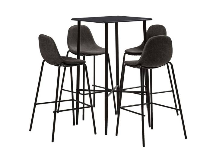 furnicato Bargruppe Bar-Set 60x60x111 cm Schwarz Dunkelgrau, (1-tlg), Ergonomische Barhocker-Sitzgruppe mit Fußablage für dein Restaurant