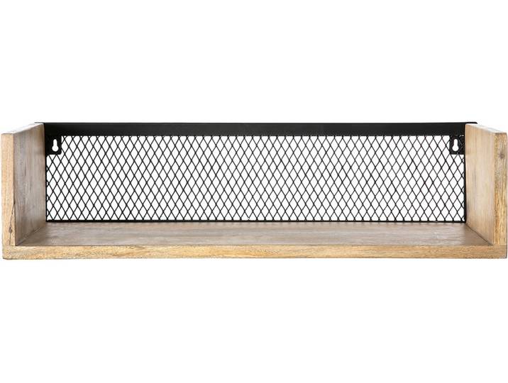 Étagère murale industrielle en bois manguier massif et métal noir L60 cm RACK
