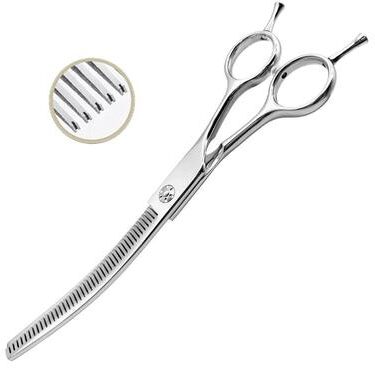 Inspire Select Professional 7 Inch Curved Chunking Grooming Scissors Stainless Steel Pet Thinning Shears For Dogs & Cats curved Thinning 15