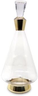 Vivience "Gold Accents 15.25""H Glass Decanter"