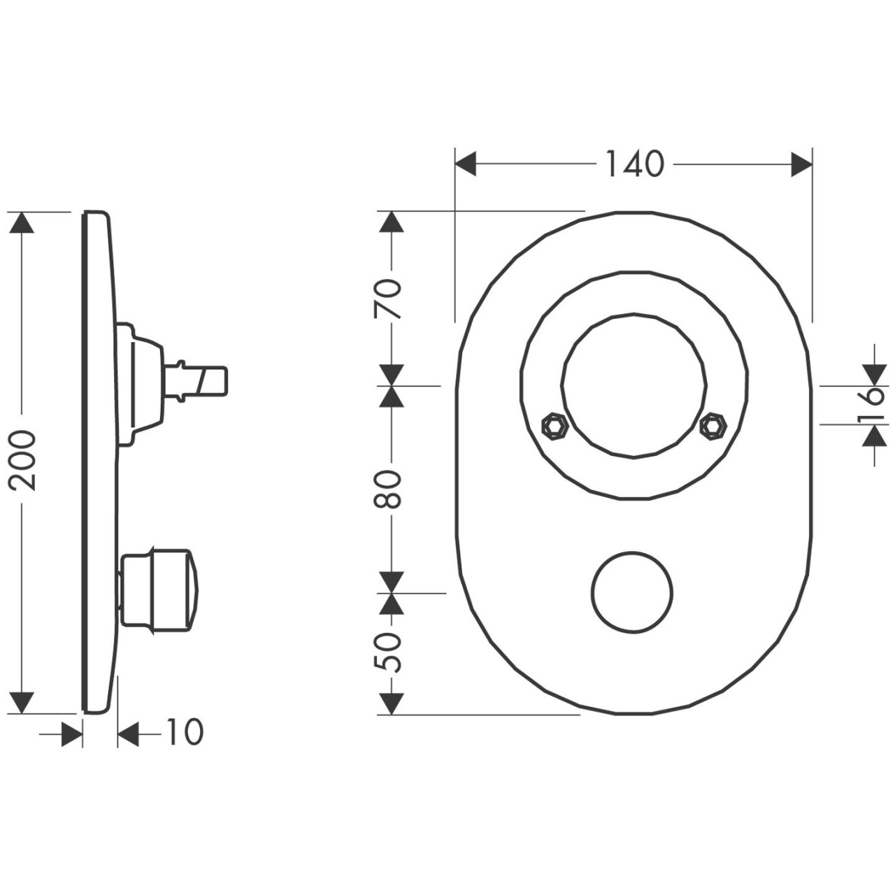 Hansgrohe Umrüstset Kugel auf M3 Wannenmischer Unterputz steel, 96385800 96385800